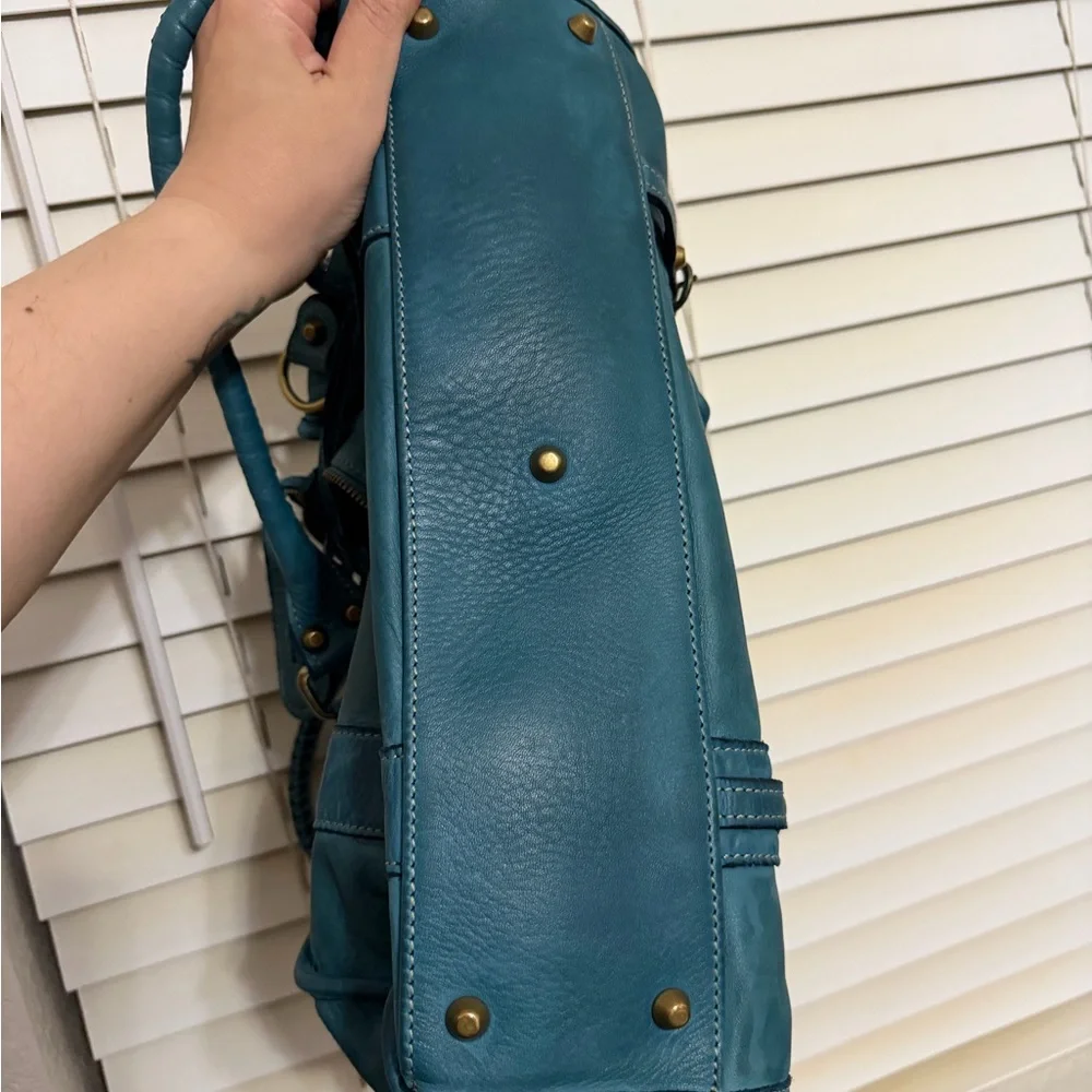 Lusher leather turquoise hobo bag - Picture 7 of 10